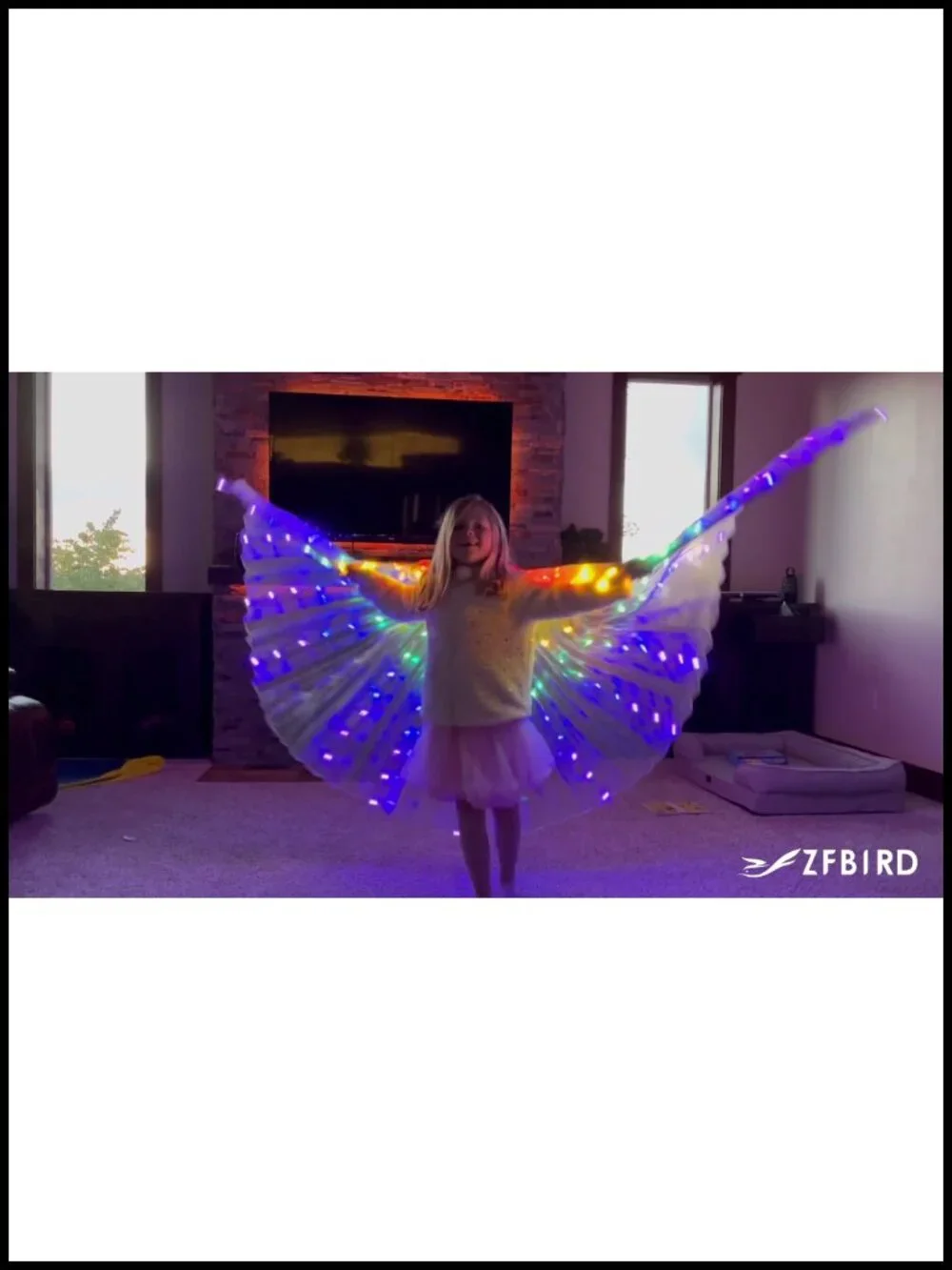 LED Butterfly Wings Light Up Fairy Costume Accessory for Halloween Cosplay Party